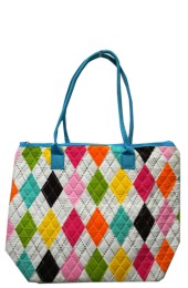 Small Quilted Tote Bag-DY1515/TURQ